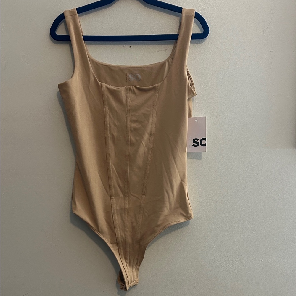 NWT SO Beige Bodysuit-  size XS